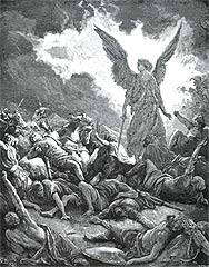 מלאך ה' מכה במחנה אשור